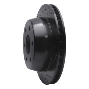 Cadillac Escalade Brake Rotor (1) - Rear Right - R1 Concepts - Drilled & Slotted - Black - `00-`14